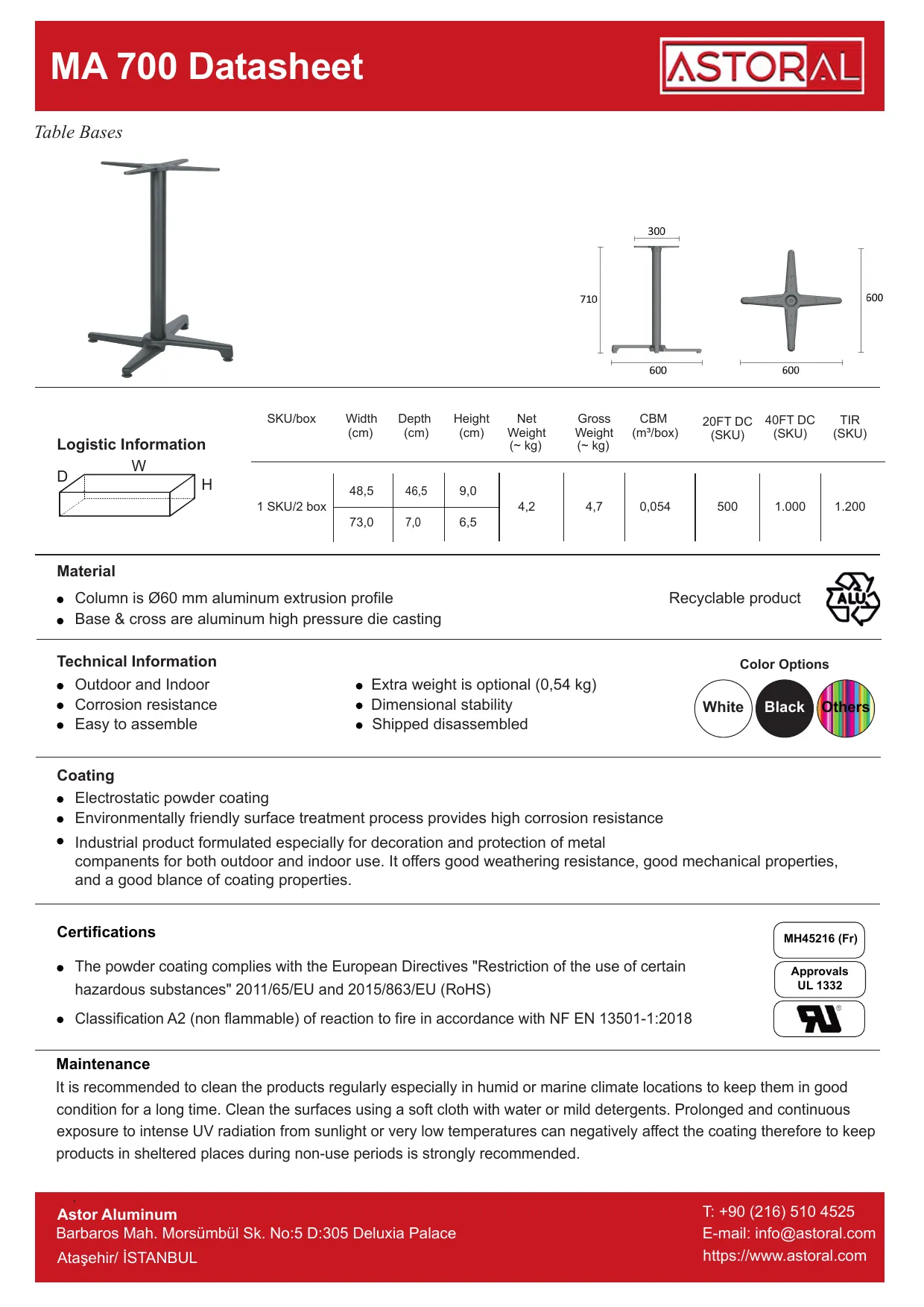 Tablebase MA700 TDS