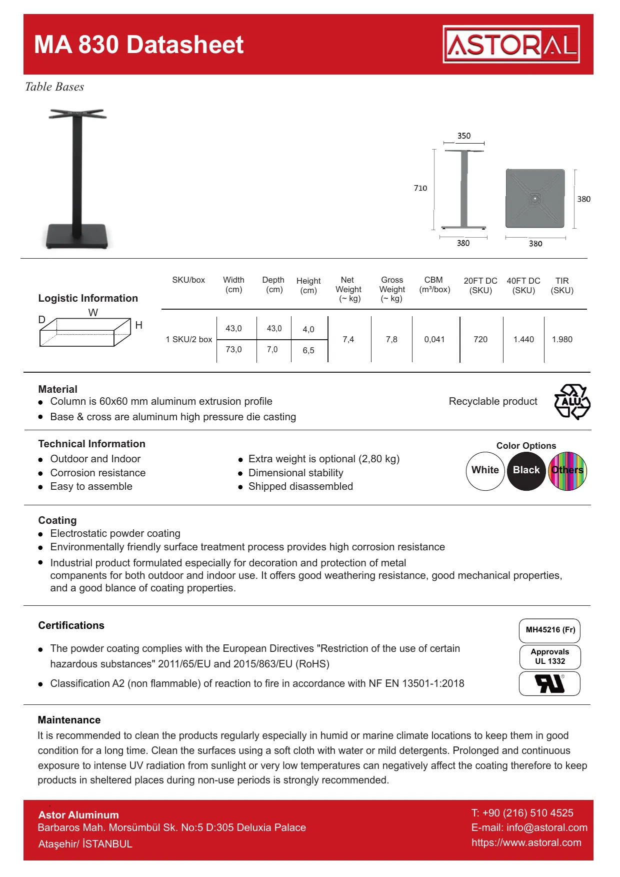 Tablebase MA830 TDS